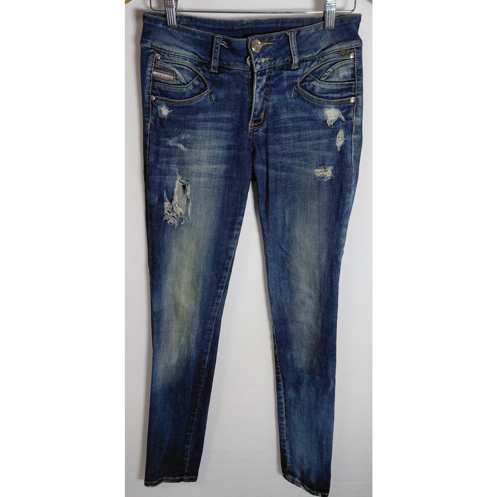 COCOA Distressed Blue Jeans Solid Denim Size 10